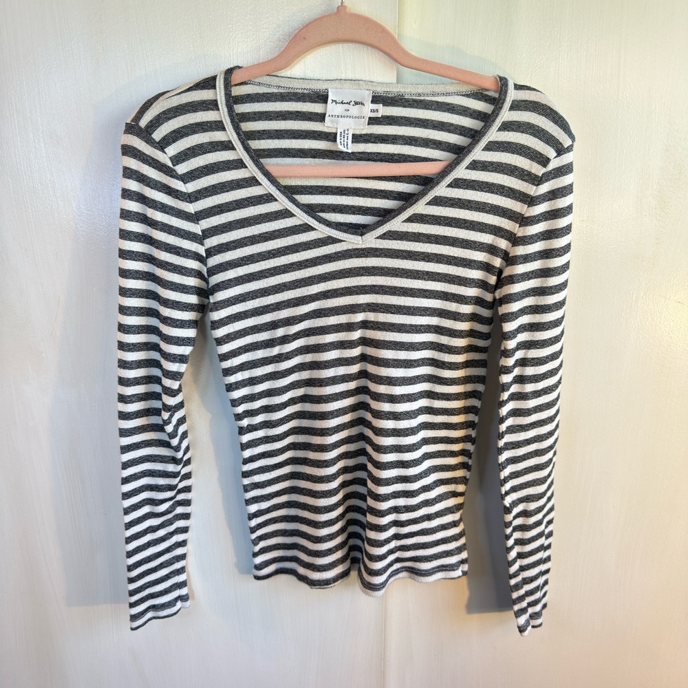 Micheal Stars for Anthropologie V-Neck Long Sleeve S/XS Top